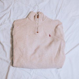 Polo Ralph Lauren Beige Quarter Zip (L) Sweater